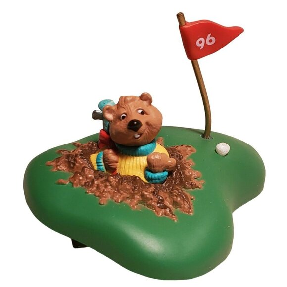 Hallmark Other - Hallmark I Dig Golf Christmas Ornament Gopher Groundhog Holiday Clip Flag Green